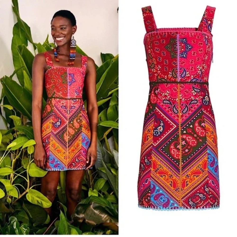 FARM Rio colorful bandana mini dress XS - Picture 2 of 16